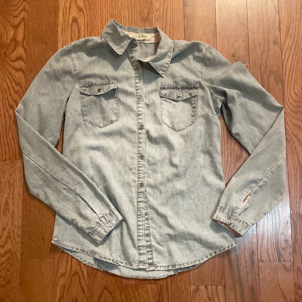 Gray button down